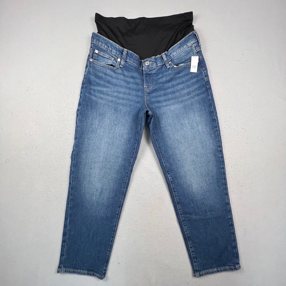 GAP Maternity Jeans Women 16R Blue Full Panel Straight Leg Denim Casual Classic